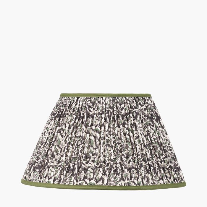 Ornella 45cm Green Floral Design Mushroom Pleat Empire Lamp Shade