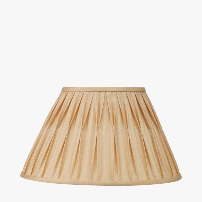 Garbo 40cm Gold Silk Mix Pinch Pleat Tapered Lampshade
