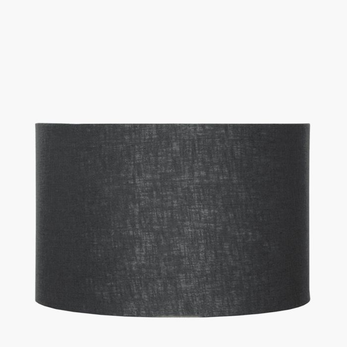 Lino 40cm Black Self Lined Linen Cylinder Lampshade