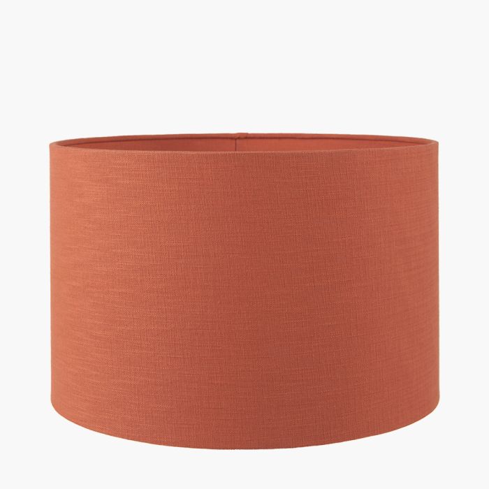 Lino 40cm Cinnamon Self Lined Linen Cylinder Lampshade