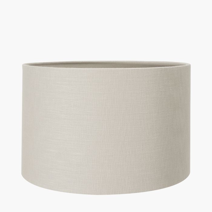 Lino 50cm Grey Self Lined Linen Drum Lampshade