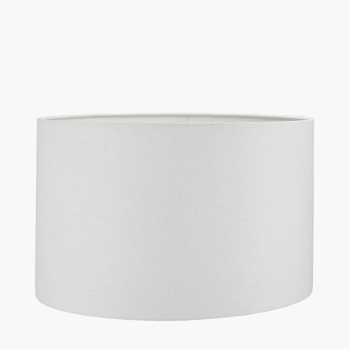 Lino 40cm White Self Lined Linen Drum Shade