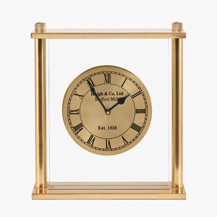 Gold Square Framed Standing Table Clock