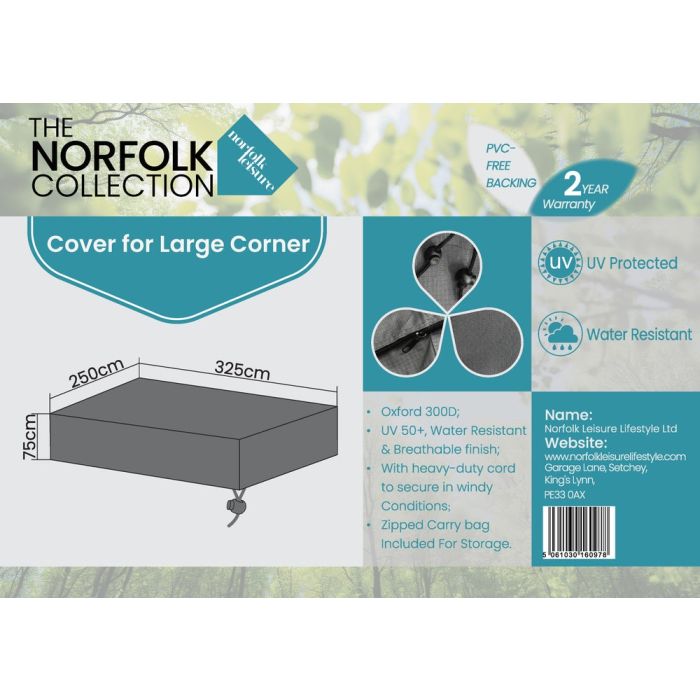 Large Corner Lounge Set Weather Cover - L325cm x W250cm x H75cm