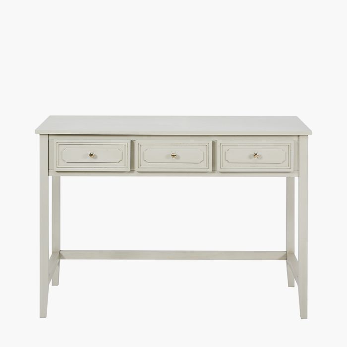 Ascot Pine Wood Grey 3 Drawer Desk