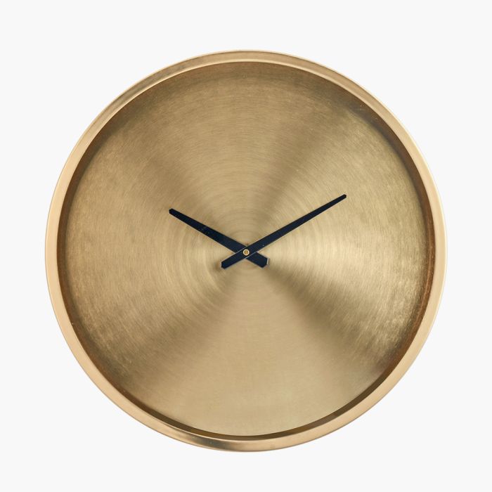 Brushed Antique Brass Round Wall Clock