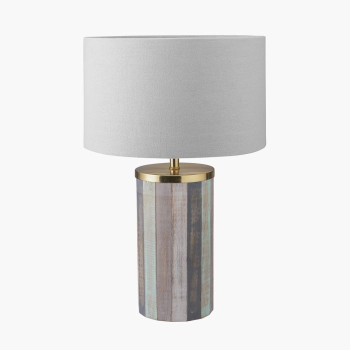 Kerala Distressed Sage Wood Tall Table Lamp