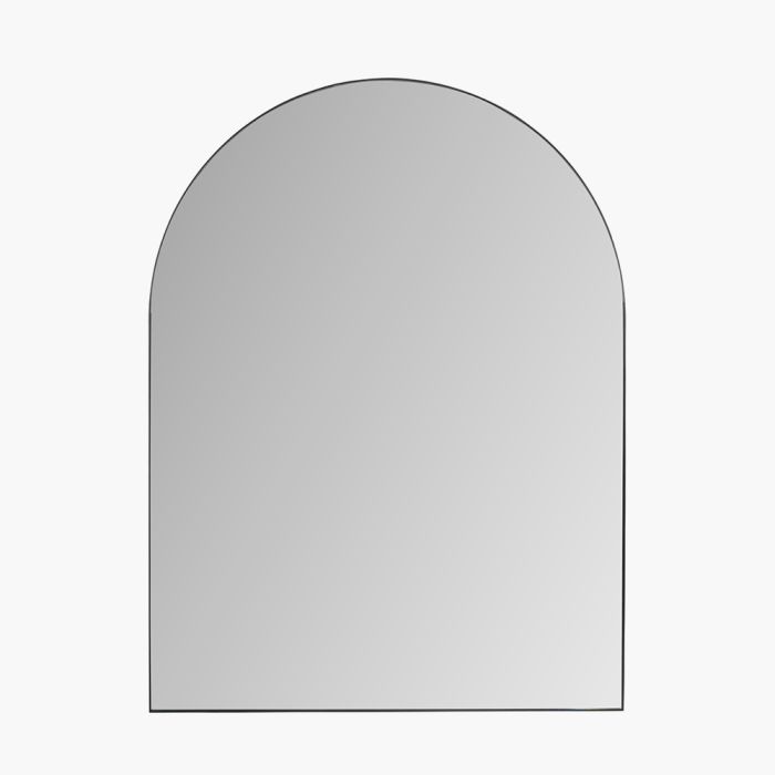 Black Metal Slim Frame Tall Arch Wall Mirror