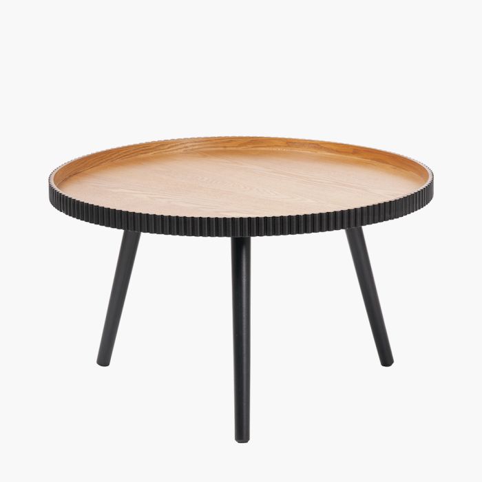 Hammond Natural and Black Pine Wood Coffee Table