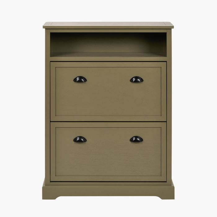 Croft Olive Pine Wood Shoe Storage Unit