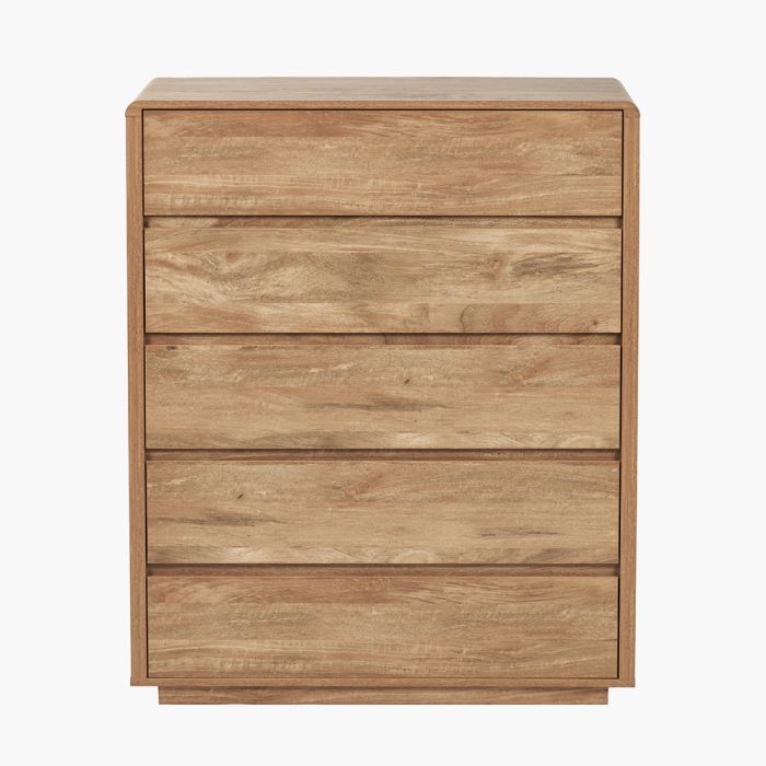 Eversley Oak Effect Veneer 5 Drawer Unit