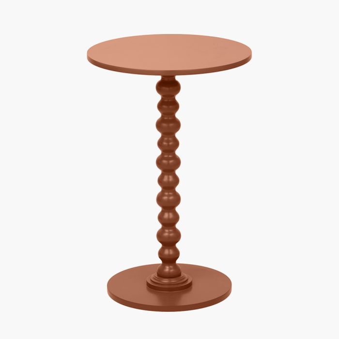 Margot Terracotta Wood Bobble Side Table