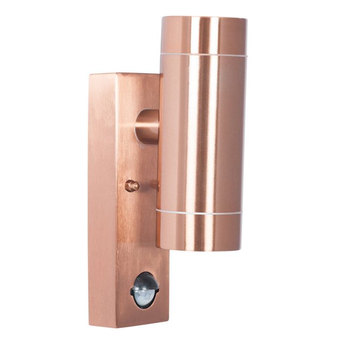 Copper Metal Dual PIR Wall Light