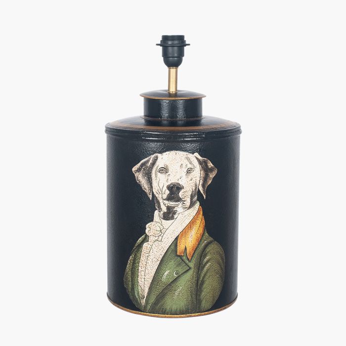Pointer Black Hand Painted Dog Table Lamp