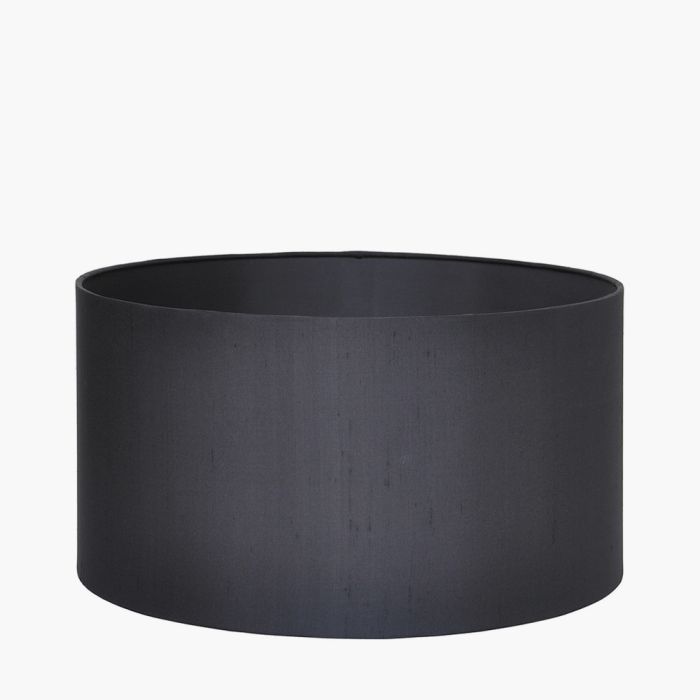 Zara 40cm Black Silk Cylinder Drum Shade