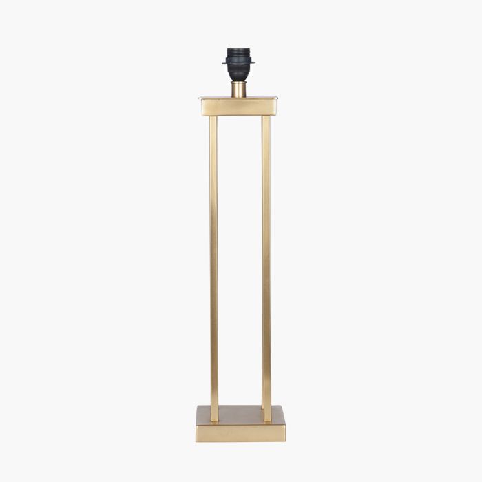 Langston Satin Brass Metal Four Post Table Lamp