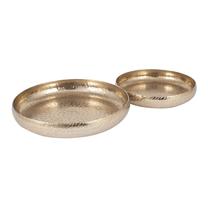 S/2 Gold Hammered Metal Bowls