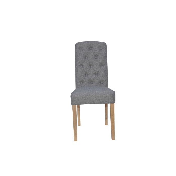 Essentials Button Back Upholstered Chair  in Light Grey