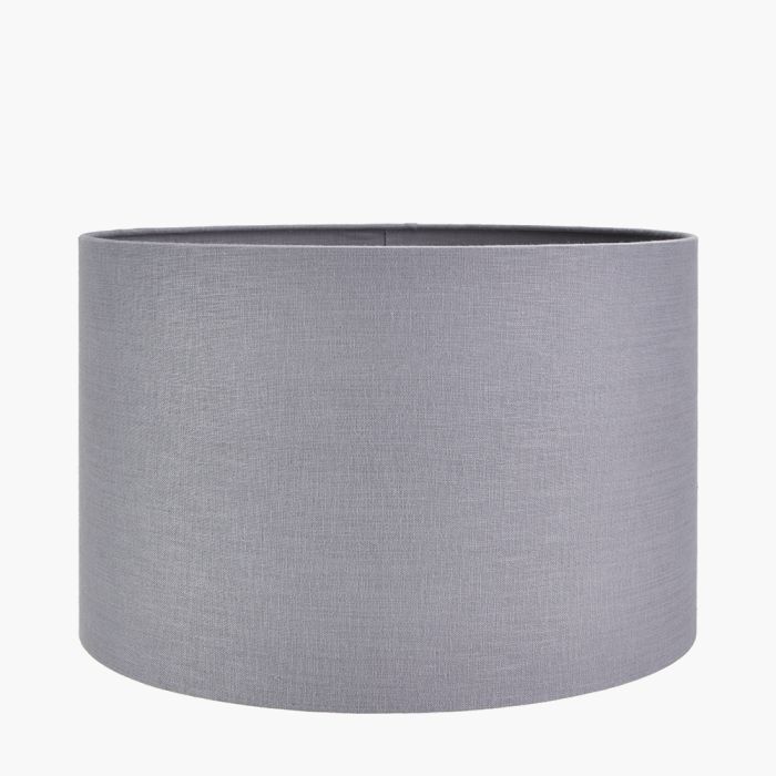 Lino 45cm Steel Grey Self Lined Linen Drum Shade