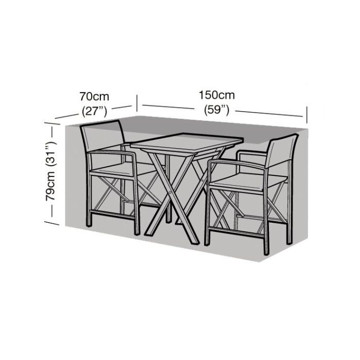 2 Seater Large Bistro Set Weather Cover 150x70x79cm