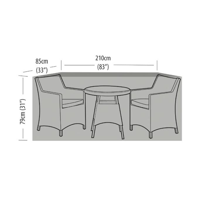 2 Seater Extra Large Bistro Set Weather Cover 210x85x79cm