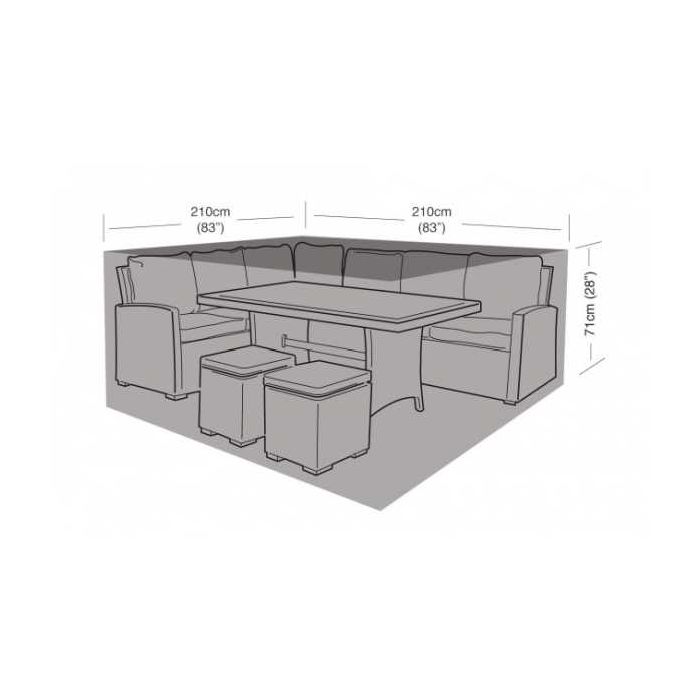 Compact Square Casual Dining Set Weather Cover 210x210x71cm