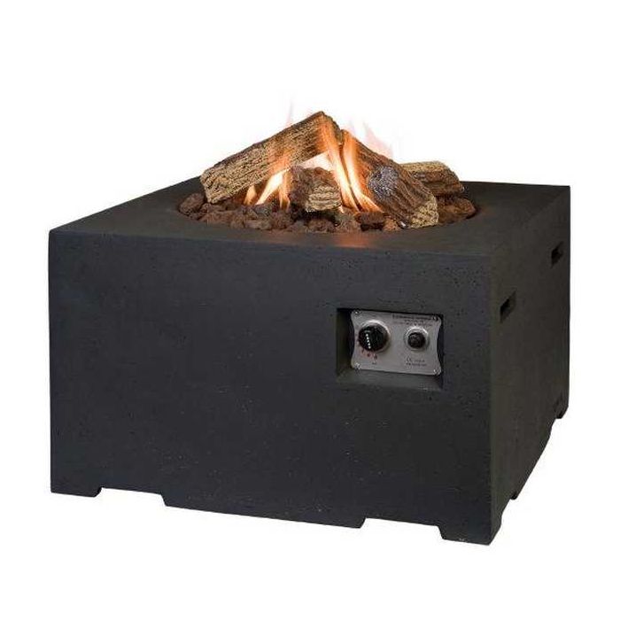 Happy Cocoon Square Gas Fire Pit - Black