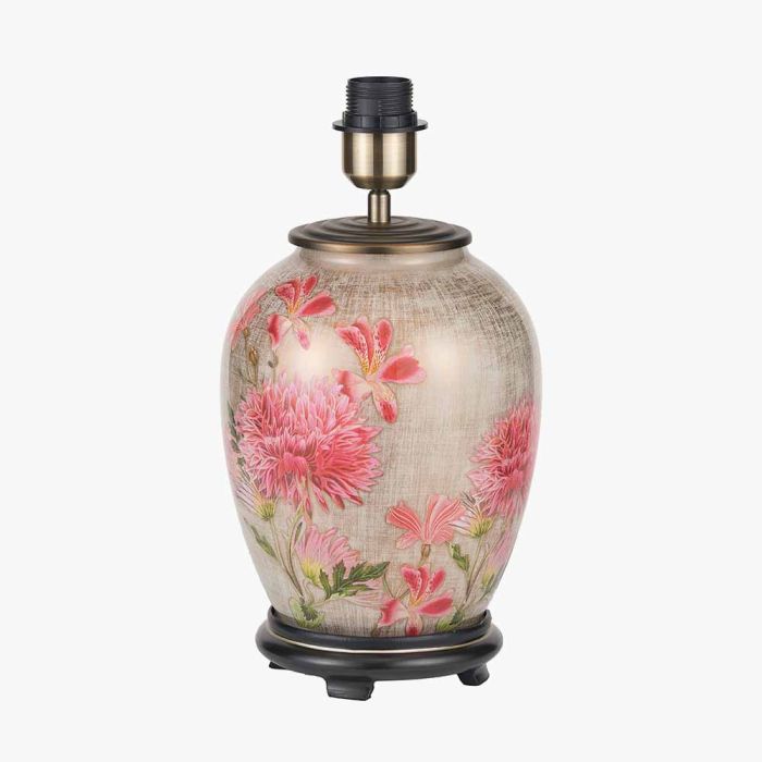 Dahlia Alstroemeria Medium Glass Lamp Base