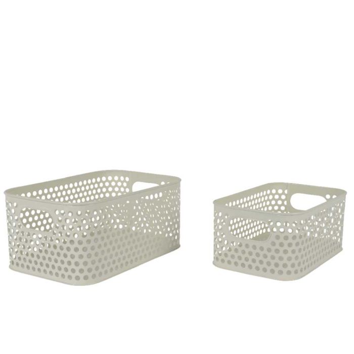 Vorsy Set of 2 Metal Storage Box Cream