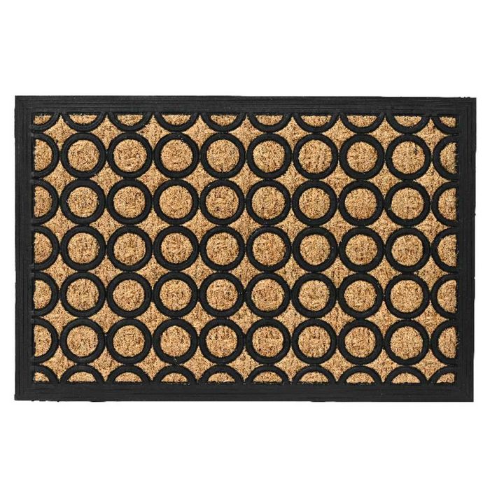 Coir and Rubber Door Mat - Circles