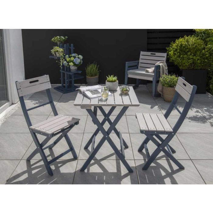 Galaxy Bistro 2 Seat Set (Galaxy 60x60cm Folding Table, 2 Galaxy Folding Chairs)