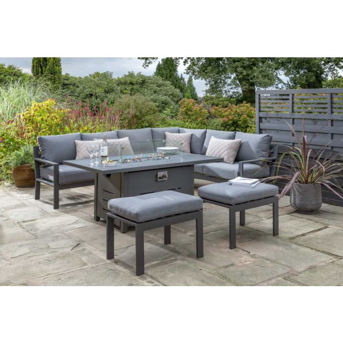 Titchwell Corner Lounge Set with Gas Firepit Table