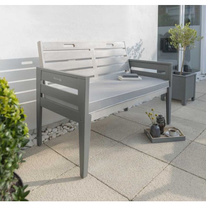 Grigio 2 Seat Bench with Cushions