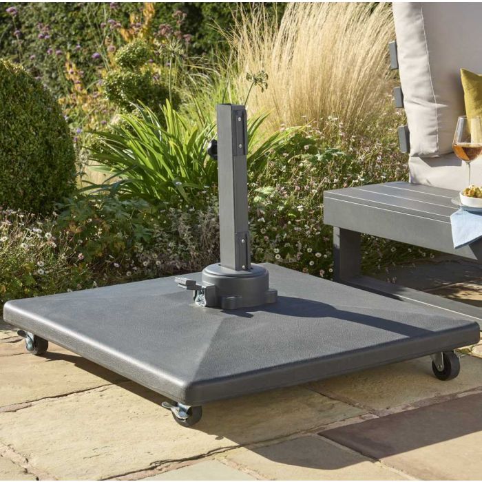 Royce 70kg Plastic Covered Concrete Base with Lockable Wheels (Only Sold with a Royce Cantilever Parasol)
