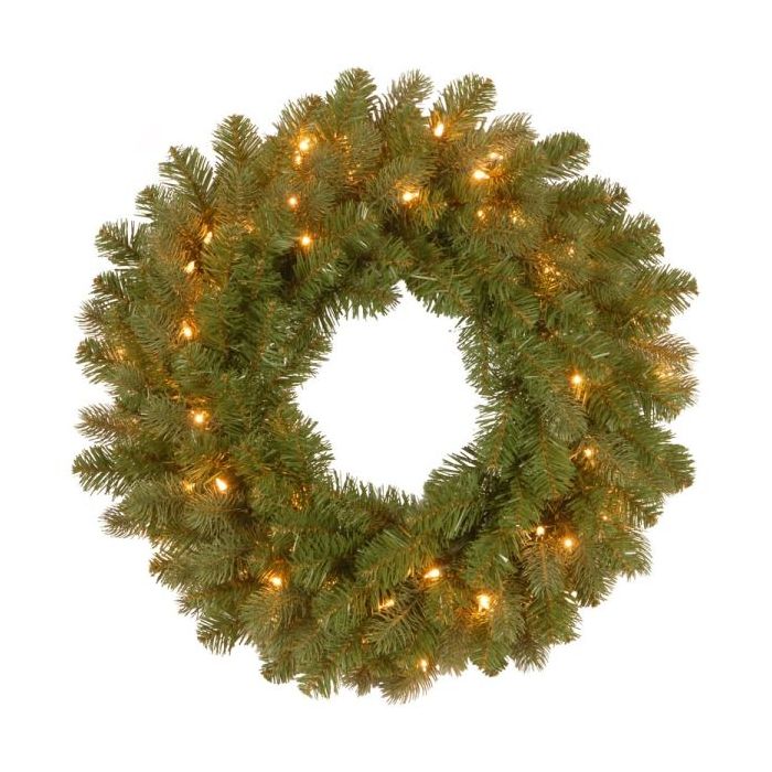 Bayberry Spruce 24" Wreath with 50 Soft White Lights 