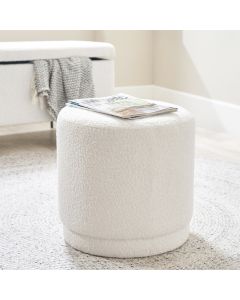 Sassari BouclÃ© Fabric Cylinder Pouffe