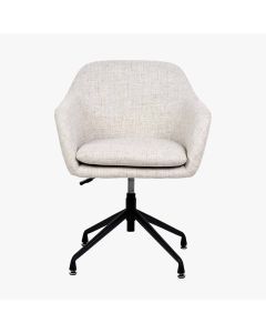 Rosolini Pebble Linen Mix and Black Metal Swivel Rise and Fall Chair