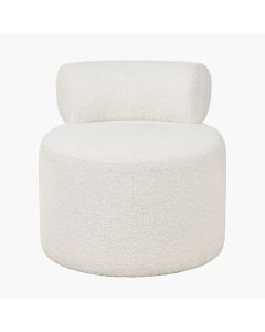 Assisi White Boucle Fabric Modern Occasional Chair
