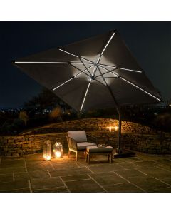 Platinum Challenger T2 Glow LED Cantilever Parasol 300x300cm.Anthracite Canopy