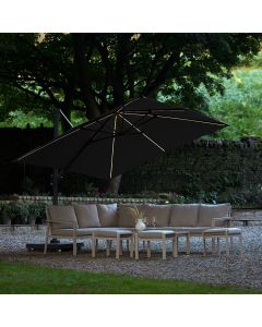Platinum Premium Challenger T2 Glow Cantilever Parasol 300x300x265cm. Manhattan Grey Canopy 