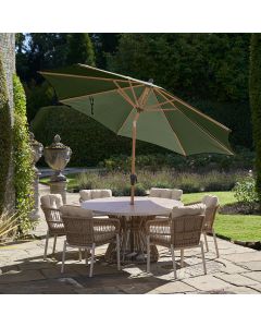 Platinum Riva 300cm Teak Look Round Olive Parasol