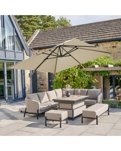 Platinum Premium Challenger T2  Cantilever Parasol 300x300x265cm. Champagne Canopy 