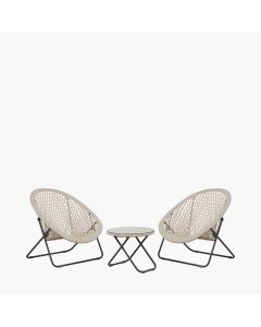 Tobs Cream Foldable Lounger Set