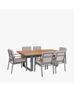 Stockholm Anthracite Outdoor 6 Seater Dining Set