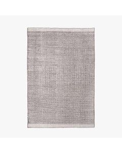 Indoor Outdoor Graphite and White Basket Weave Design Rug