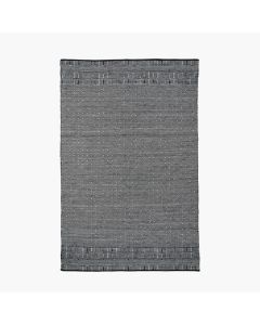 Indoor Outdoor Black and White Inca Design Rug