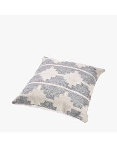 Indoor Outdoor Grey and White Moroccan Design Scatter Cushion