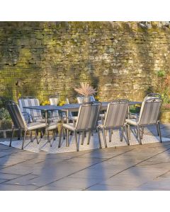 Savoy Extendable Rectangular 8 Seater Dining Set with Seat Pads