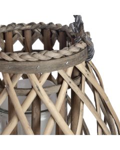 Small Wicker Bulbous Lantern