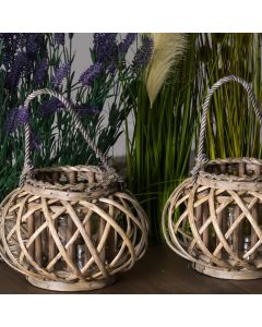 Small Wicker Basket Lantern